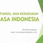 Kedudukan Bahasa Indonesia Sebagai Bahasa Resmi Negara Dikukuhkan Dalam